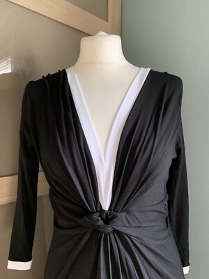 Anna Field Black White Trim Gorgeous Dress Size Eur 38 Uk 12