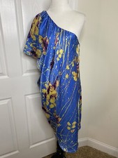 Women’s Elie Tahari One Shoulder Floral Silk Dress •Size 10 *NEW