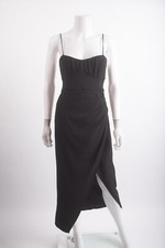 Zara Womans Corset Midi Dress Size Small Black Tie Open Back 7613/955 NWT