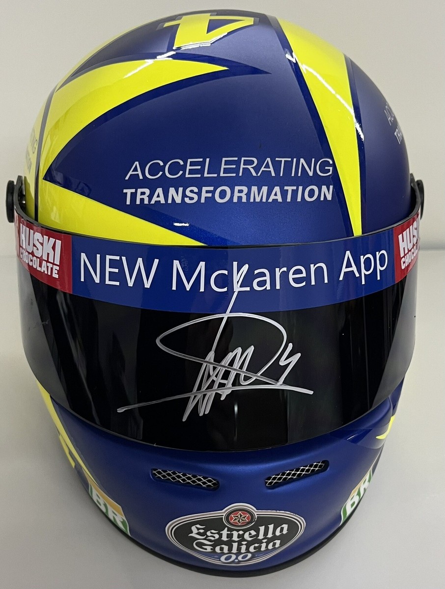 LANDO NORRIS SIGNED Helmet Full Size 1:1 Scale Formula One McLaren Team COA
