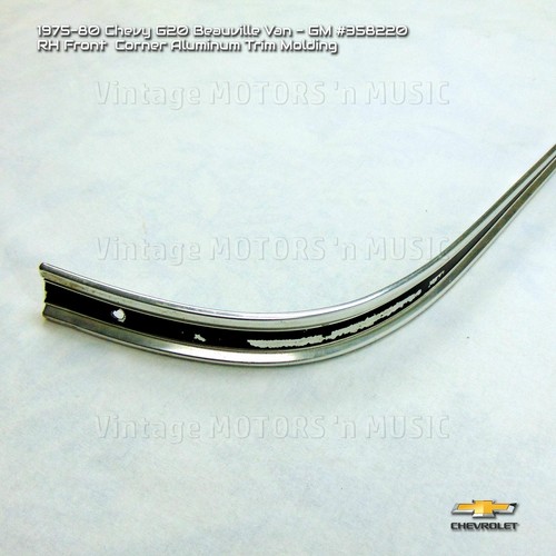 1975-1980 Chevy G10/20/30 Van RIGHT Front Corner Aluminum Trim Molding #358220 - Picture 2 of 11