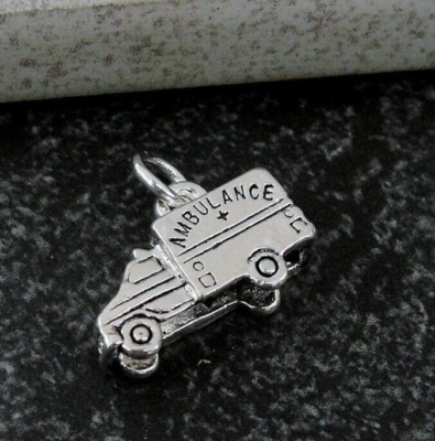 Silver Ambulance Charm - EMT Charm - Paramedic Charm - Hospital Charm - ER Charm