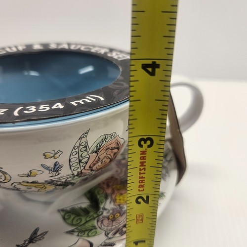 Disney Alice In Wonderland Ceramic Teacup and Saucer Set 12 oz Brand New - Picture 4 of 5