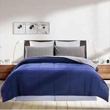 Comforter Queen Size, Reversible Duvet Insert,Blue/Grey All Season Blanket,...