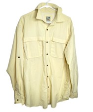 Travelsmith Long Sleeve Fishing Shirt Men Large Button Up Yellow Outdoors Vented