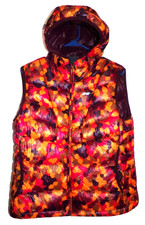 Koppen Womens Down Filled Hooded Multi Color Puffer Vest Size Large
