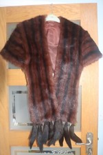 Vintage Super Soft Mink Real Fur Stole with Tassels 1940’s/1950’s