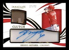 SHOGO AKIYAMA 2021 PANINI IMMACULATE CLUTCH GOLD JERSEY RELIC AUTO #27/72 BD9613