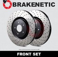 FRONT SET BRAKENETIC Premium Cross Drilled Brake Disc Rotors BNP66078.CD