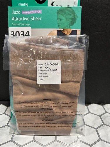 Juzo Attractive Sheer Compression Socks Womens 5140 AD 2XL Beige OTC Beige 15-20 - Picture 6 of 7