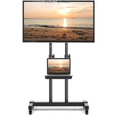 Mobile TV Stand Monitors Display Trolley Stand with Wheels for 32-70 inch TVs