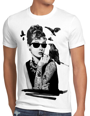 Audrey Tattoo T-Shirt Herren hepburn rockabilly tätowiert punk rock gangster usa