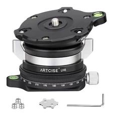 Leveling Base Tripod Head+ Panoramic Pan Base Kit CNC Lever Stand 44 Lbs/20 Kg