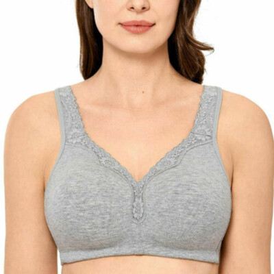 Plus Size Damen nicht verdrahtet Full Cup Unterstützung Wireless Comfort Bra B-H