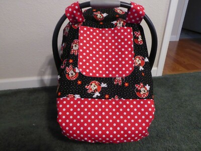 MINNIE MOUSE** Fitted w/peekaboo opening Handmade Car Seat Canopy