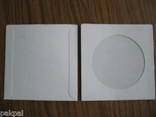 5 New Univenture 10 pt 5" Glossy White Cardboard CD DVD Window Sleeve PN#10531