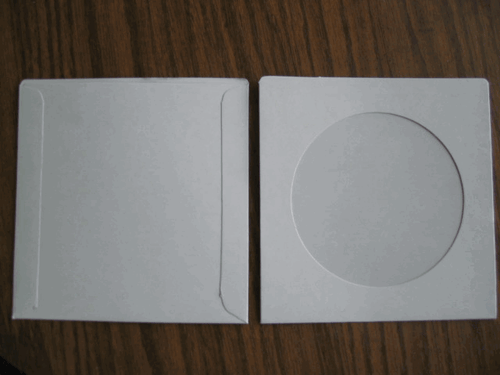 100 New Univenture 10 pt 5" Glossy White Cardboard CD DVD Window Sleeve PN#10531 - 第 1/1 張圖片