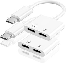 Dual USB C Headphone Charger Adapter for iPhone 17 2 Pack Type to Aux Apple