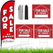for Sale by Owner Sign Set 1 Pack for Sale by Owner Flag 3 Pack Double Red