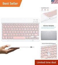Wireless Keyboard for iPad/iOS/Tablet/Android, Mini Bluetooth Keyboard with R...
