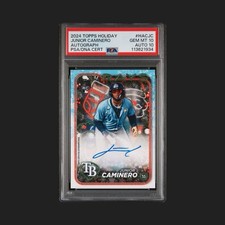 2024 Topps Holiday - Autographs Junior Caminero #HAC-JC (AU RC) PSA 10 GEM MINT