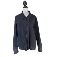 Vintage Cripple Creek Mens Black Suede Zip Up Bomber Jacket Western Style SZ XXL