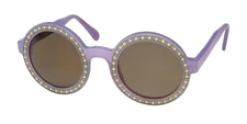 ANDY WOLF WONDER SUNGLASSES ROUND LENSES WITH RHINESTONES MADE IN ITALY PREMIUM