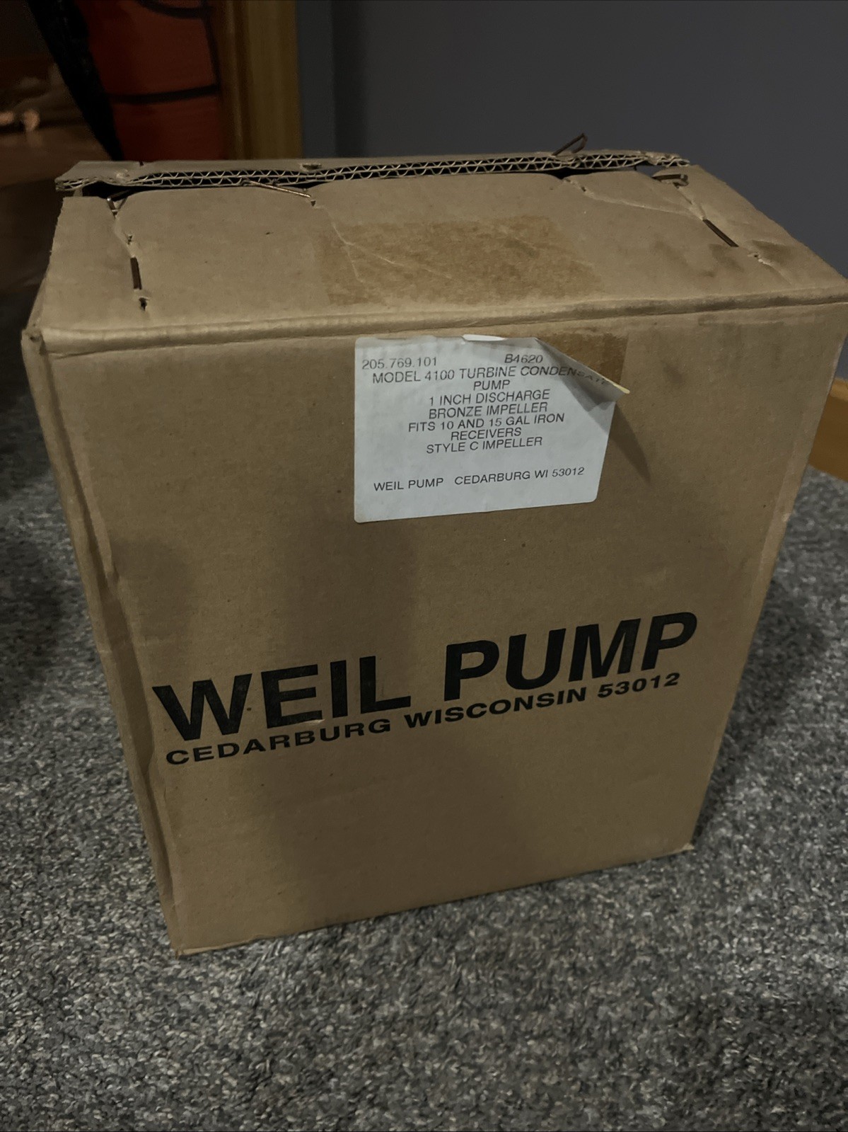 Weil Pump Model 4100 Style C Iron Pump With Bronze Impeller 205.769.101