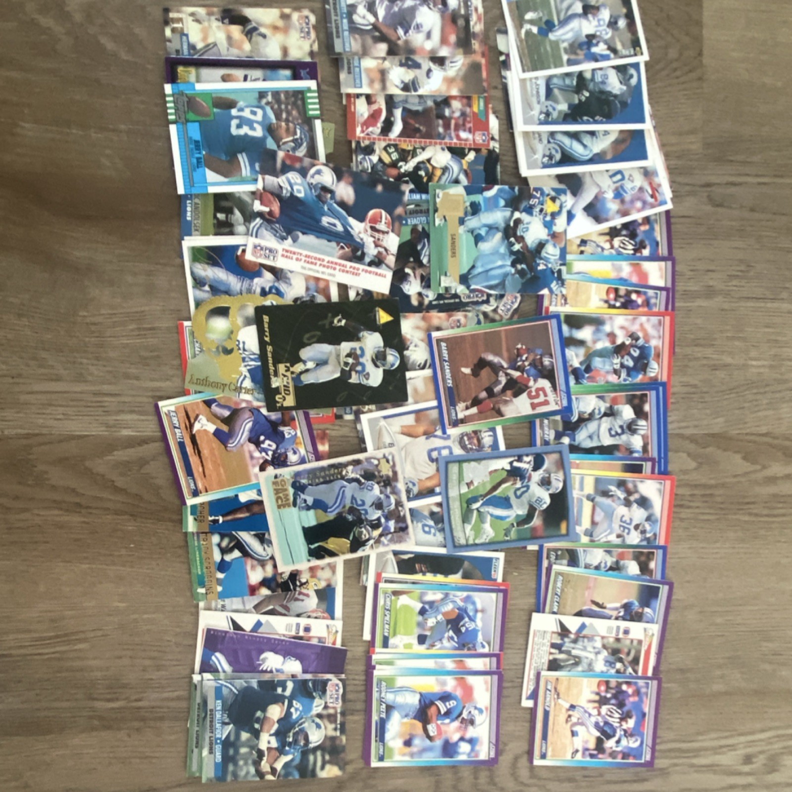 Detroit Lions NFL Football 60+ Card Lot – Pro Set – Barry Sanders