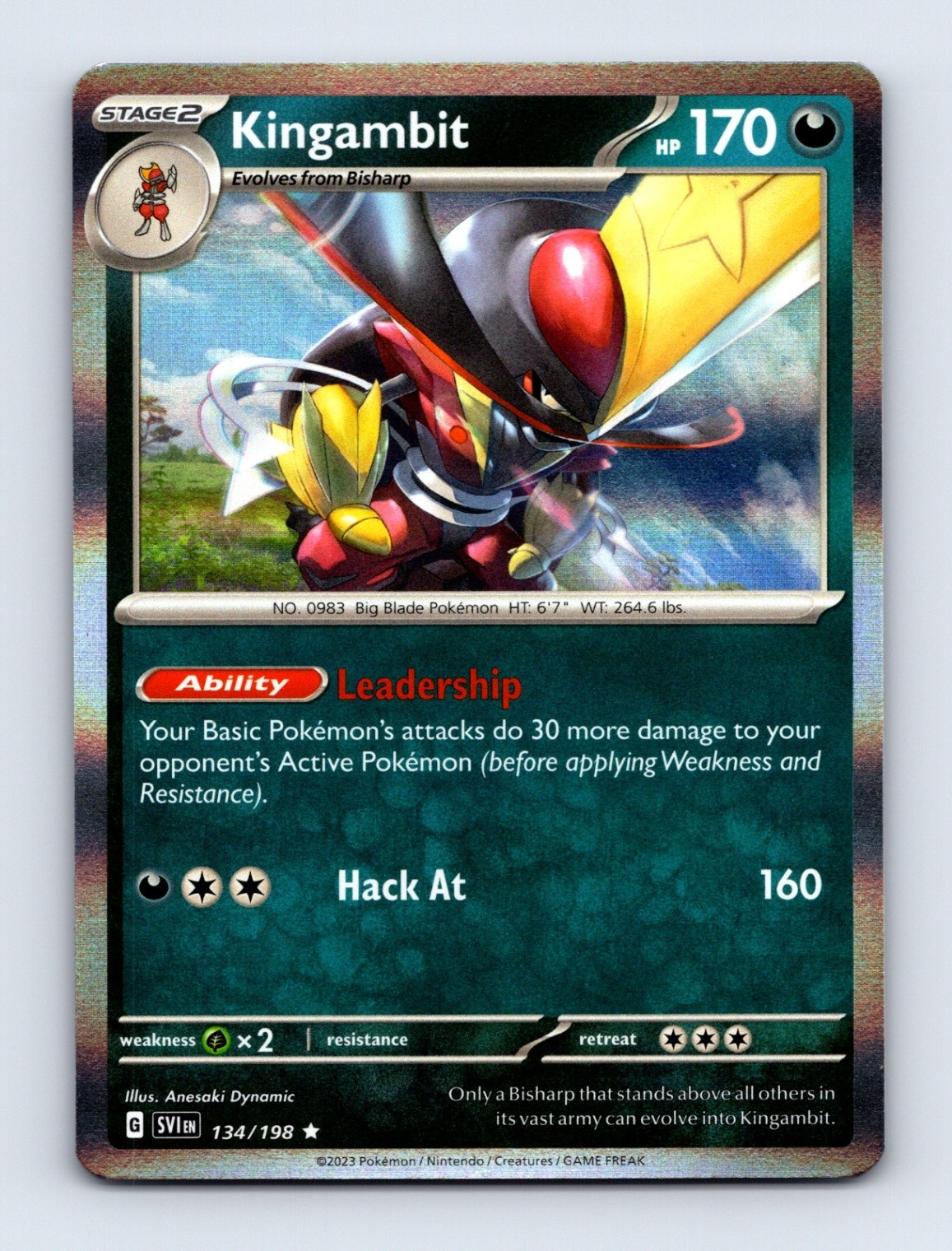 Kingambit - Scarlet & Violet Base Set 134/198 - Holo Rare - NM - Pokémon TCG