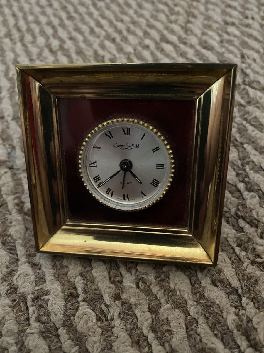 Vintage Swiza Sheffield Swiss Made Ruby-Red 8 Day Clock With Alarm