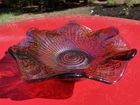 Vintage Light Amethyst Carnival Glass Bowl / Maker And Pattern Unknown