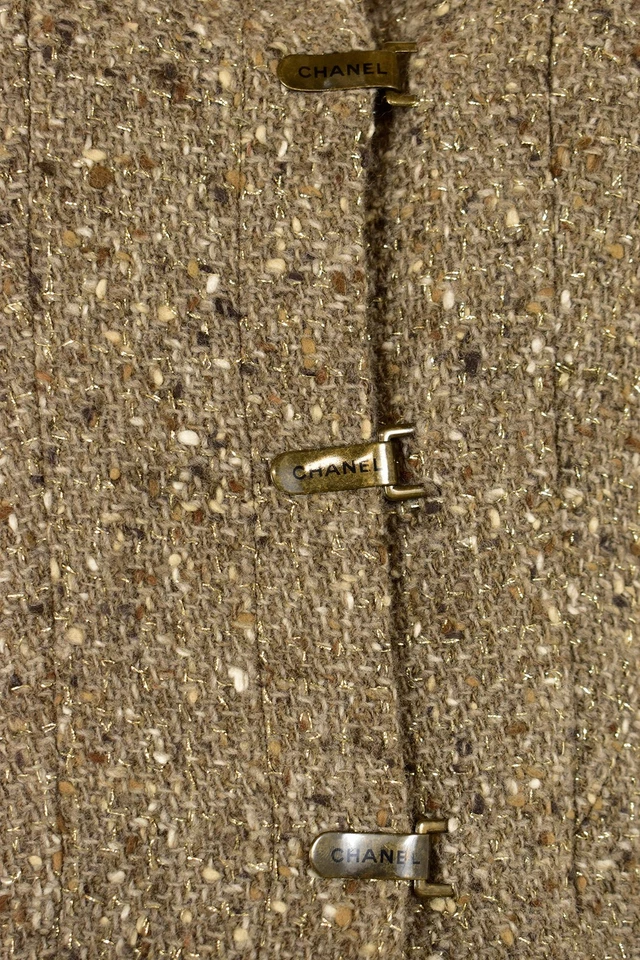 *¡BRILLANTE!* Chaqueta/Ablazer Chanel Fantasy Tweed en Beige Multi talla 42 F/ ~8/10 EE. UU. Foto 4 de 4