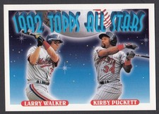 1993 Topps Baseball All Star Card #406 Kirby Puckett & Larry Walker