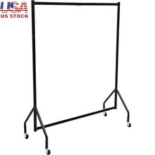 Heavy Duty Portable Garment Rack W/ Wheels Easy Assembly Clothing Display Stand