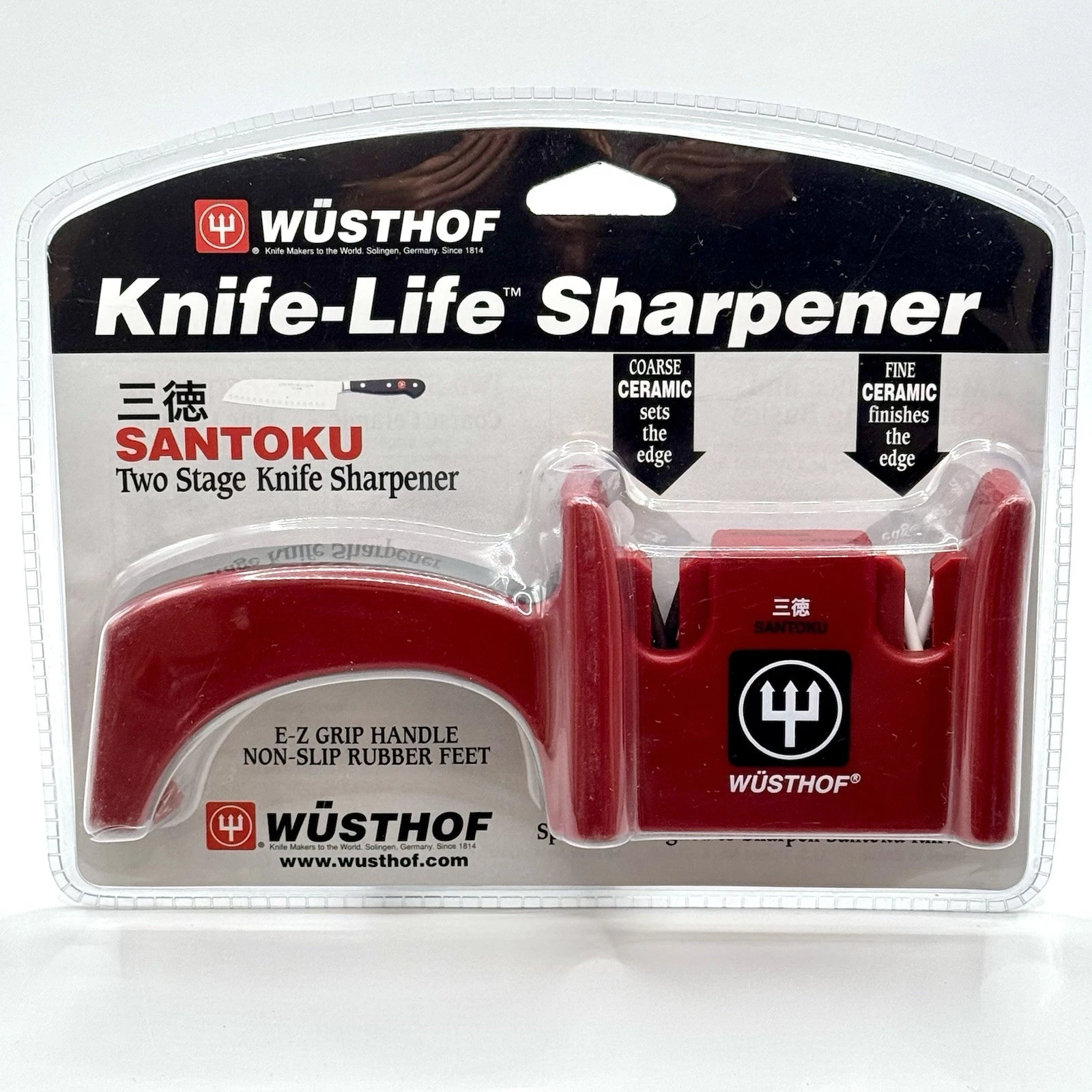 Wustof Knife-Life Knife Sharpener for Santoku Knives Two Stage Ceramic NEW