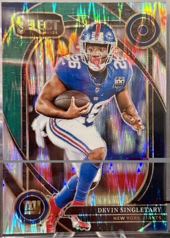 2024 Panini Select Devin Singletary Black & Green Prizm Shock #250 Card