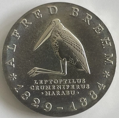 DDR GDR 10 Mark 1984 Alfred Brehm stgl UNC Silber Silver - Bild 1 von 4