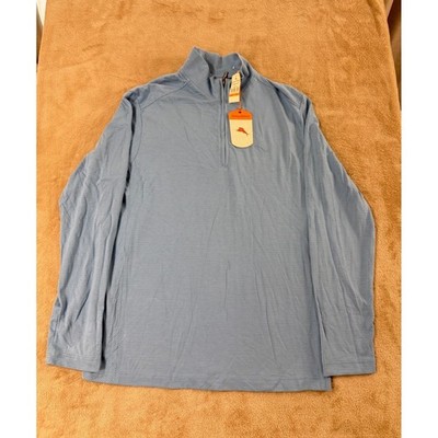 Tommy Bahama New Shadow Cove 1/4 Zip Pullover Men's Small Cabo Blue New