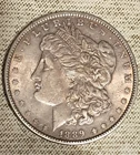 1889 Morgan Silver Dollar CH BU With Perfect Rainbow Toning!!    A Natural !!