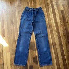 Vintage Calvin Klein Women  s Size 10 High-Rise Straight-Leg Blue Jeans Retro