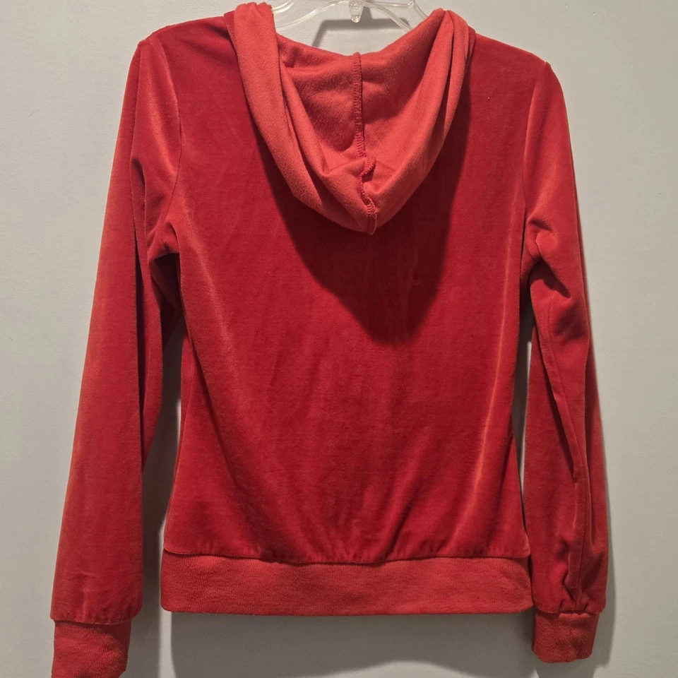Abrigo Chaqueta Hard Candy Sudadera con Capucha Para Mujer Rojo Mediano Cremallera Completa Logo Love Ropa Activa Foto 4 de 4