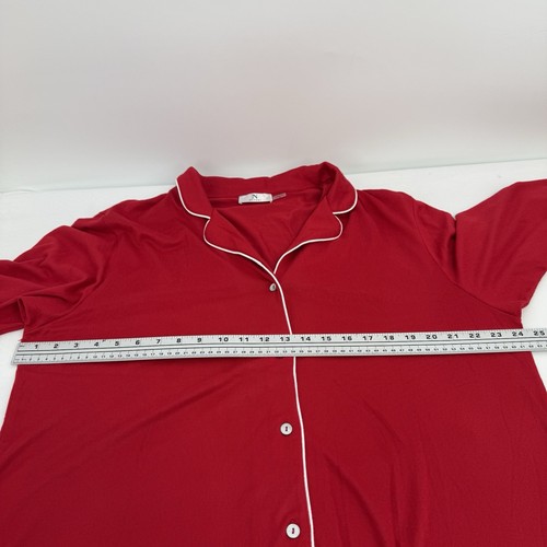NWT Natori 2 Pc Pajama Set Women's XL Red Long Sleeve Sleepwear Preppy Jersey - Picture 4 of 19