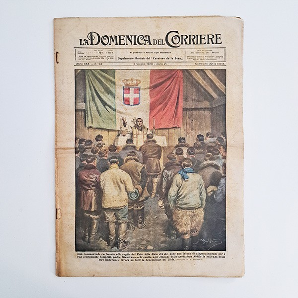 domenica del corriere 1928 n°23 ● DIRIGIBILE ITALIA ALLA BAIA DEL RE