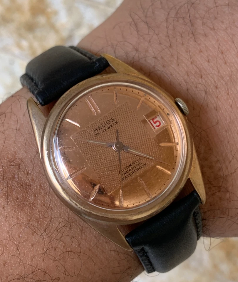 Reloj Helios Vintage Años 70 Por Royce Automático 35mm Art Deco Chapado en Oro Suizo Foto 2 de 4