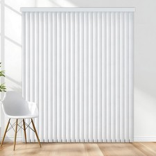 Vertical Hard Window Patio Blinds - White, 84" L x 78" W Ribbed  3-1/2-Inch