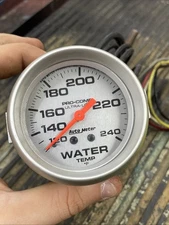 AutoMeter Pro-Comp Ultra-Lite Vintage Mechanical Water Temperature Gauge READ