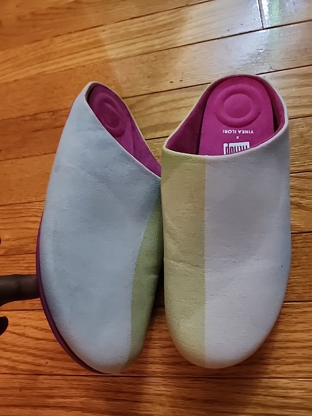 Womens FitFlop Blue/Green Chrissie x Yinka Ilori Slip Ons Mules Shoes Sz 7M EUC image 3