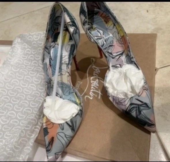 Christian Louboutin — Christian Louboutin Iriza 100 Crepe Satin Multi Pointed Toe Heel Pump, 38