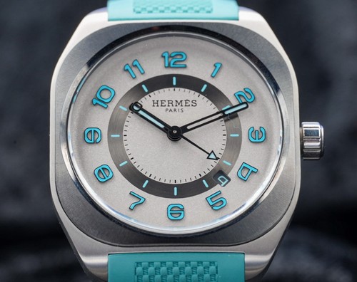 Hermes H08 Titanium Ceramic Bezel New Release W408201WW00 Bleu Saint Cyr SP1.749